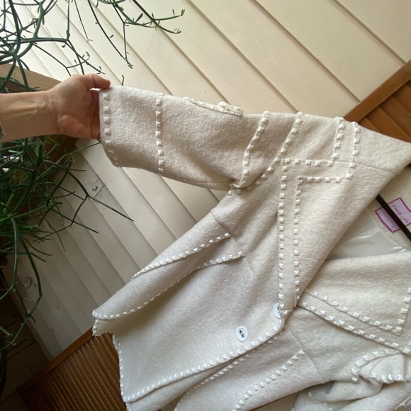 SZ S FUMBLIN FOE WINTER WHITE WOOL BLEND C… - Picture 2 of 14